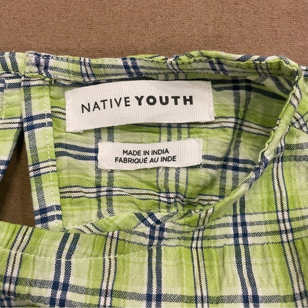 Native Youth Women’s Plaid Textured Top With Open Back Detail Size XS - Picture 7 of 12